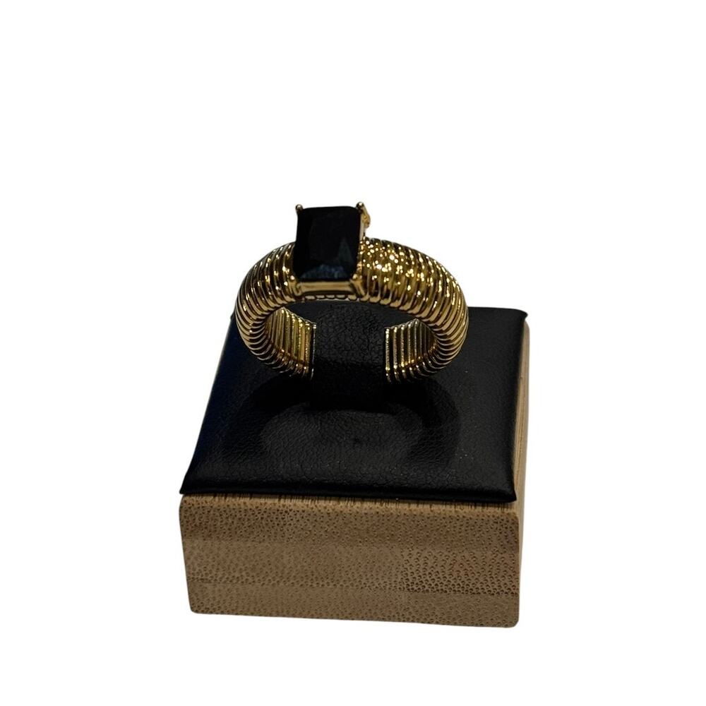 Muse Gold Ribbed Statement Ring - Picture 2 of 7